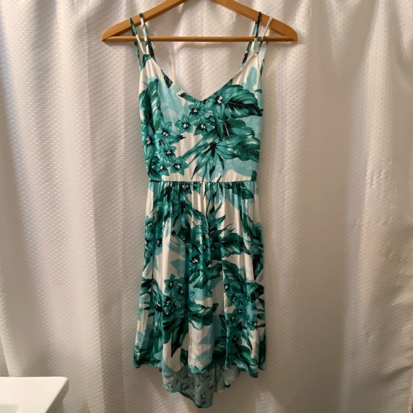 {Jack by BB Dakota} Green Floral Open Back Dress - Medium - Picture 2 of 6